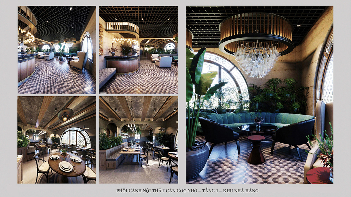 Phối cảnh nội thất căn góc nhỏ -  tầng 1 -  khu nhà hàng
