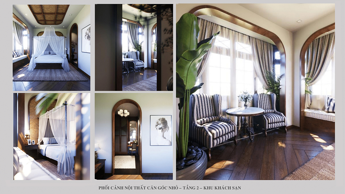 Phối cảnh nội thất căn góc nhỏ -  tầng 2 -  khu khách sạn