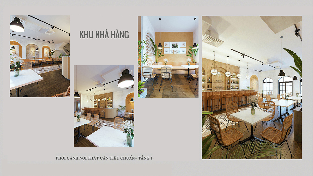 Phối cảnh nội thất căn tiêu chuẩn -  tầng 1 -  khu nhà hàng